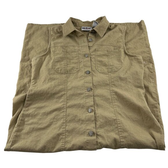 Bill Blass Jeans Vintage Women's Sleeveless Khaki Button-Front‎ Dress Size Med - Picture 7 of 7